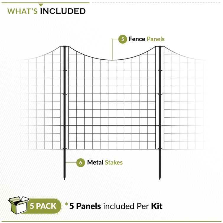 Black Metal Zippity Garden Fence (39in Tall)